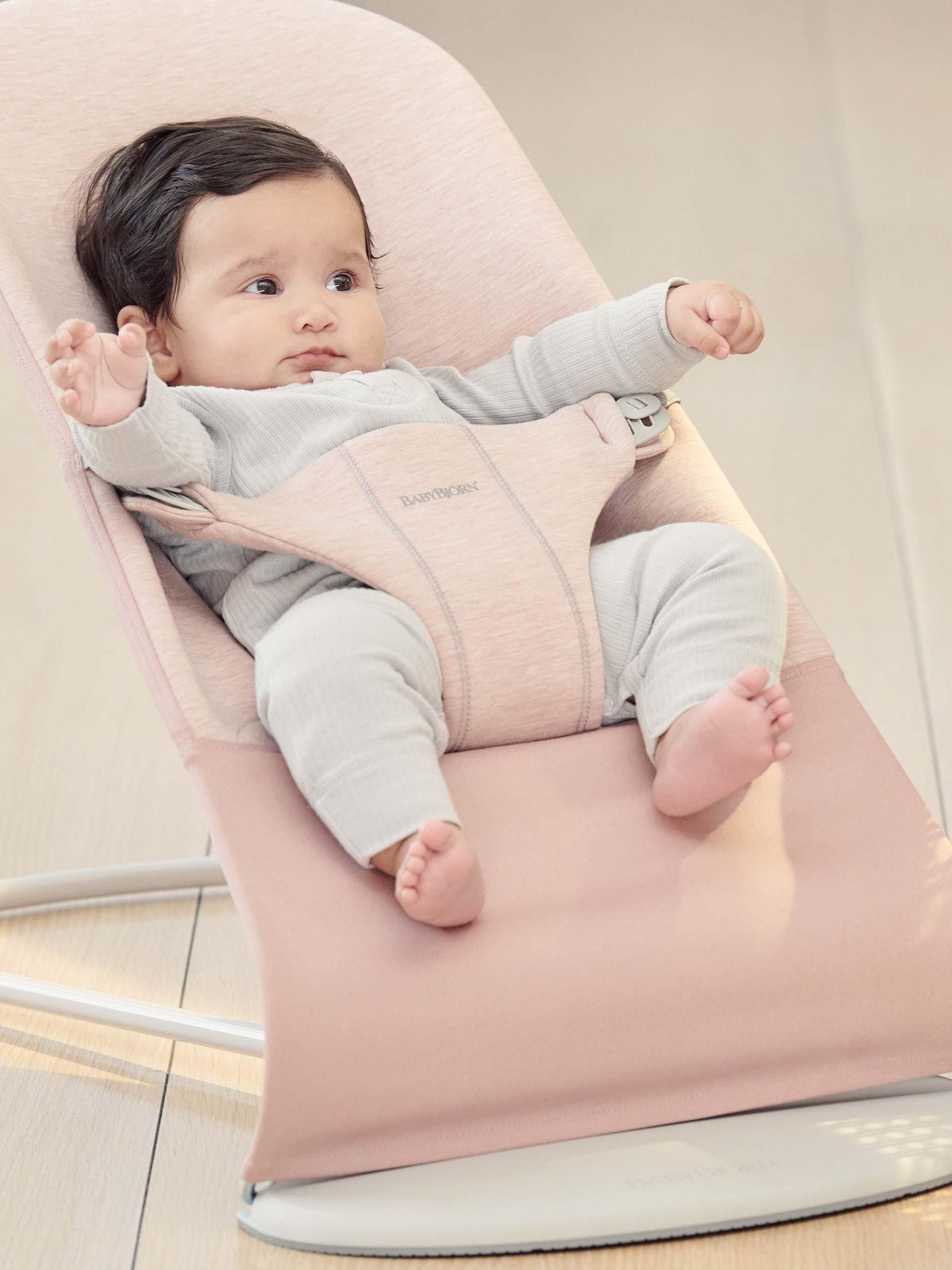 Bouncer Bliss Light pink - 3D Jersey - Light gray frame BabyBjörn
