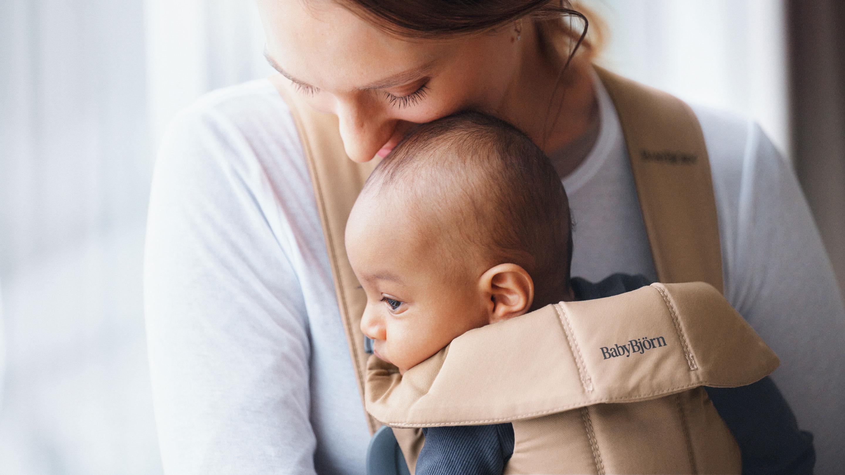 Baby Carrier Mini in Beige Woven - BabyBjörn