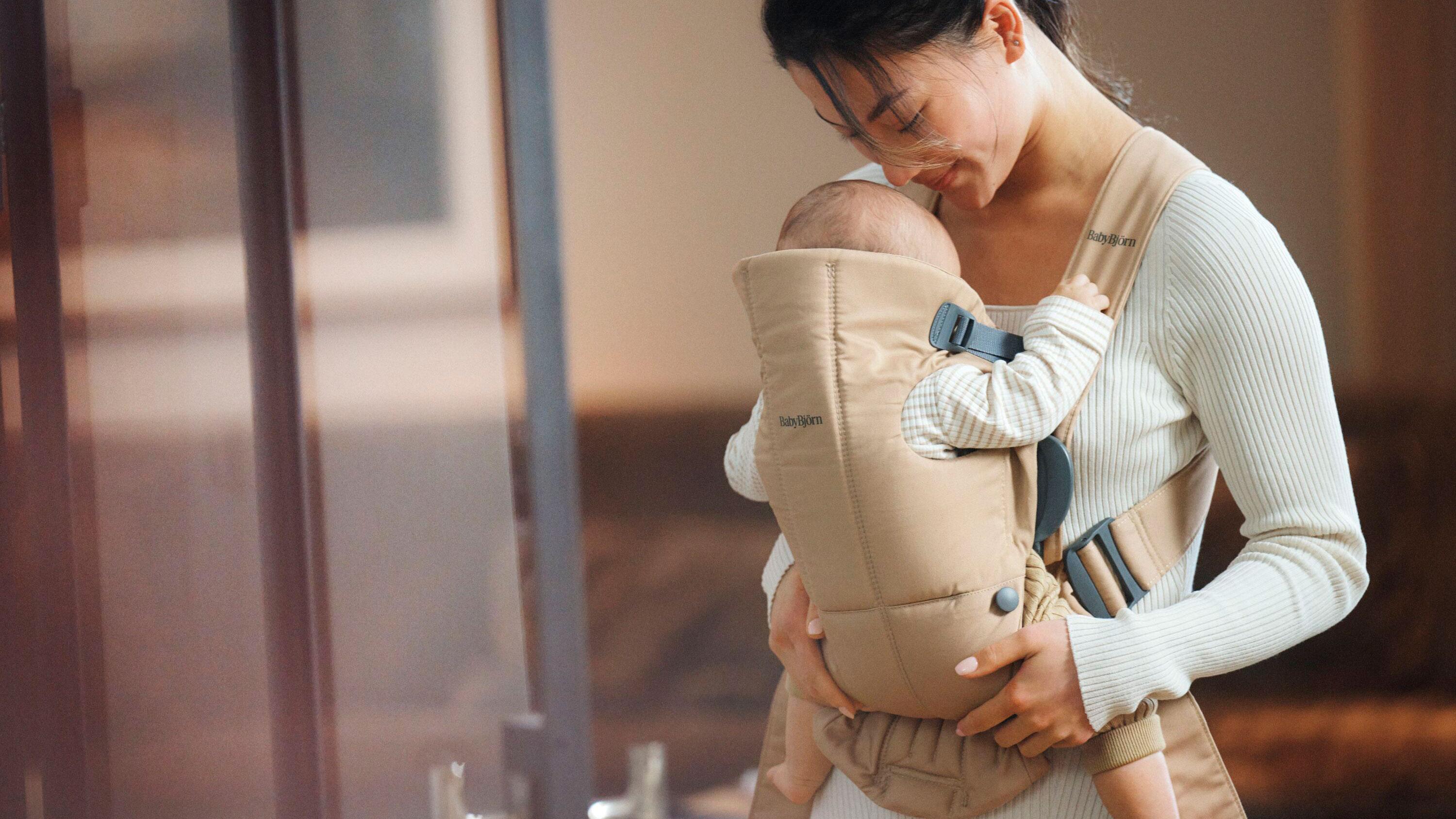 Baby Carrier Mini in Beige Woven - BabyBjörn